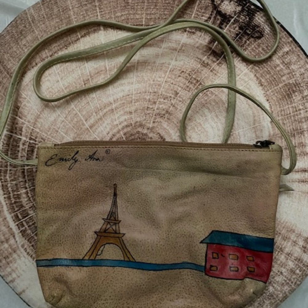 Emily Ann Of Boca Raton Hand Painted Leather Crossbody Bag View 2